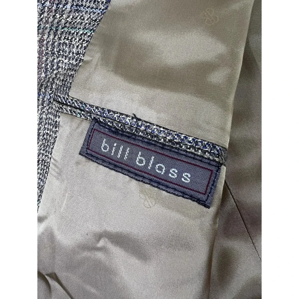 Bill‎ Blass Blazer Mens 44R Plaid Wool Sport Coat Classic Made in USA